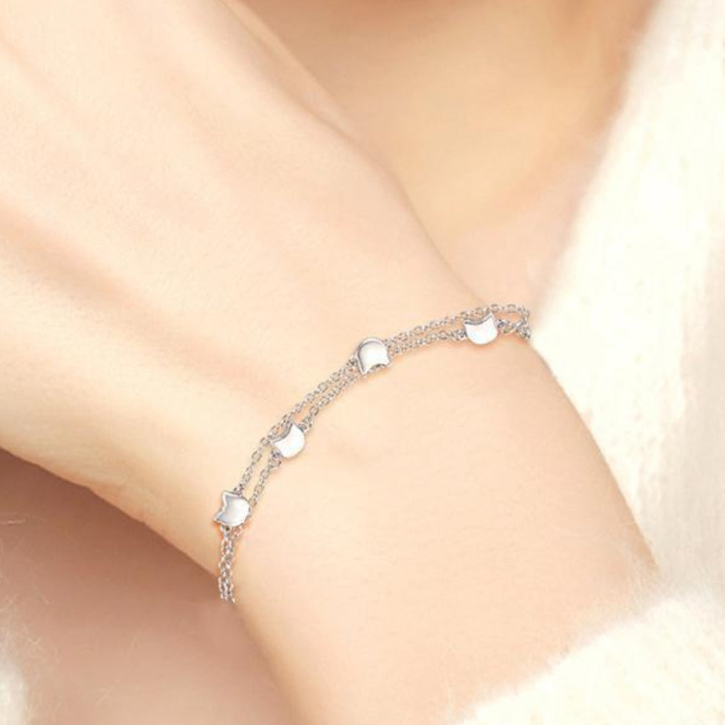 Stylish Minimalist Cat Bracelet 925 Silver Cats Bracelet Pure Sterling  Silver 925 Kitty Jewelry Collar Colar | Wish